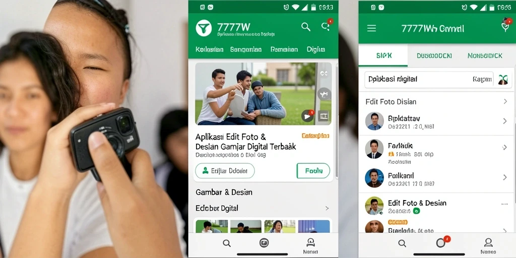 Antarmuka intuitif 7777W dengan fitur lengkap untuk pengeditan gambar.