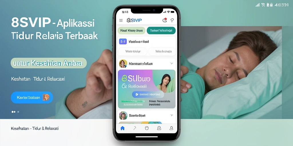 Antarmuka aplikasi 8SVIP dengan fitur Tidur & Relaksasi yang sederhana.