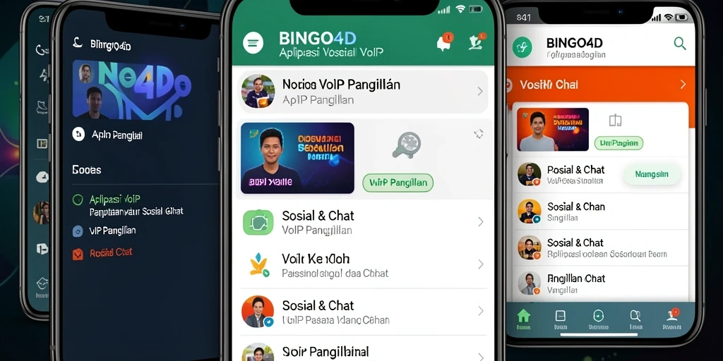 Screenshot menunjukkan antarmuka BINGO4D dengan fitur VoIP Panggilan.