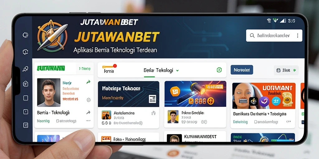 Antarmuka modern JUTAWANBET yang menampilkan berita teknologi.