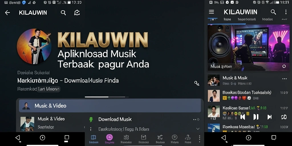 Screenshot antarmuka KILAUWIN menampilkan fitur Download Musik yang menarik.
