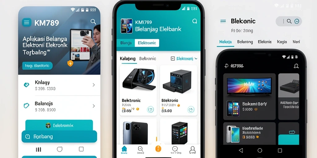 Tampilan antarmuka KM789 untuk menjelajahi produk elektronik.
