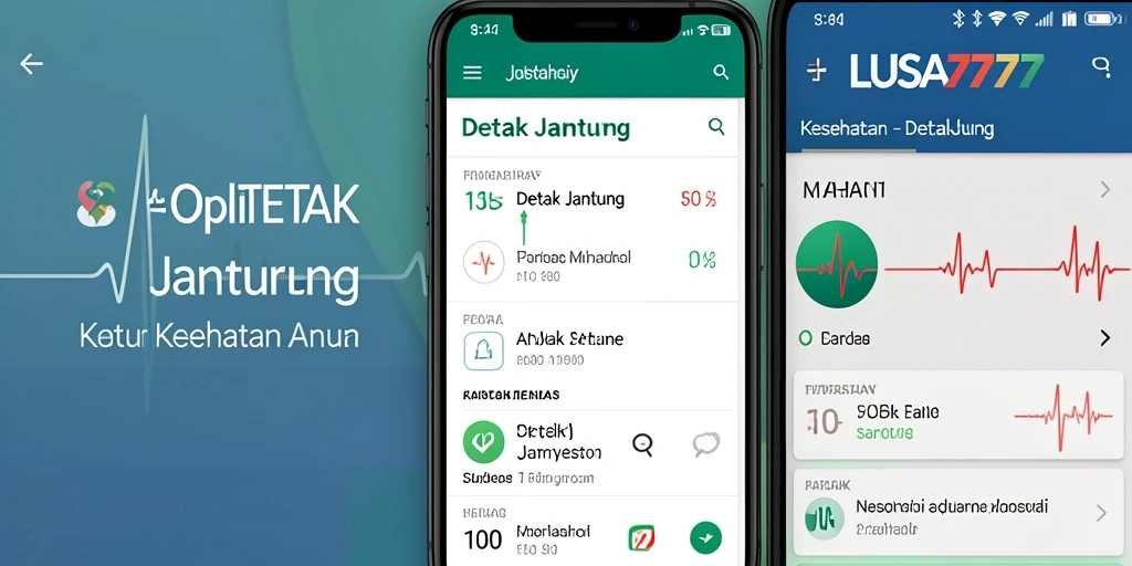 Antarmuka aplikasi LUSA777 untuk memantau detak jantung.