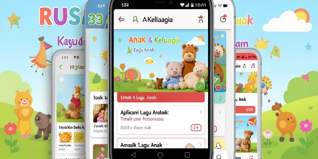 Screenshot antarmuka RUSA33 menampilkan pilihan lagu anak.