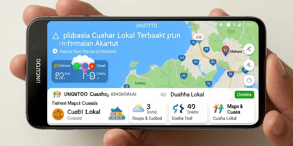 Antarmuka UNGUTOTO yang menampilkan informasi cuaca lokal secara real-time.