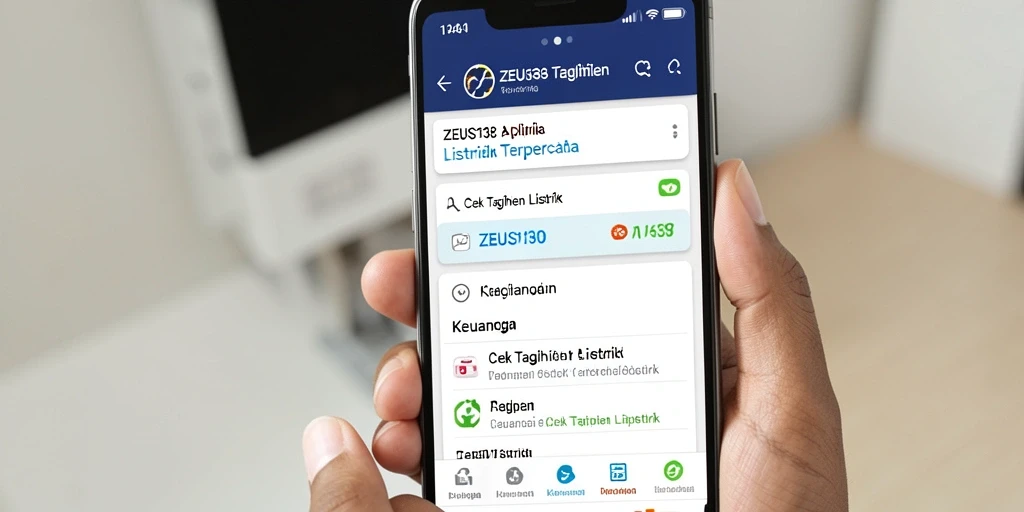 Antarmuka ZEUS138 yang jelas dan mudah diakses untuk cek tagihan listrik.