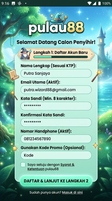 Panduan Registrasi Akun Pulau88 Untuk Pengguna Android